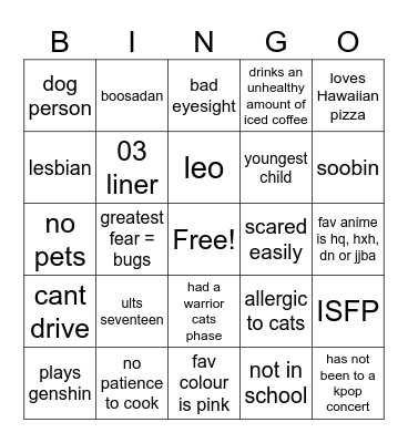 melbsdn bingo! Bingo Card