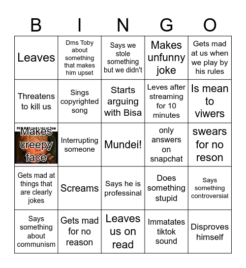 Mundei BIngo Card