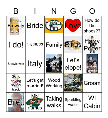 Let's Get Married! BINGO Card