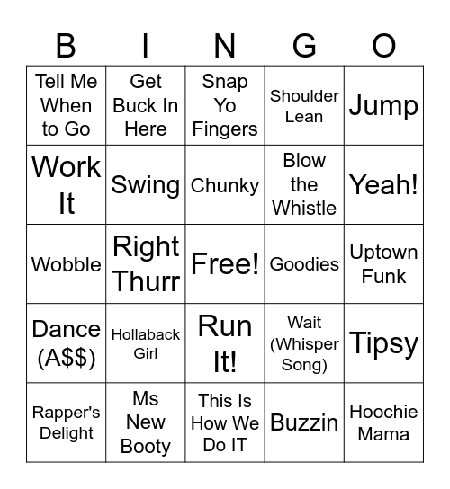 Shake What Yo Mama Gave Ya Bingo Card