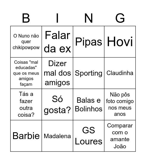 Bingo Maria Bingo Card