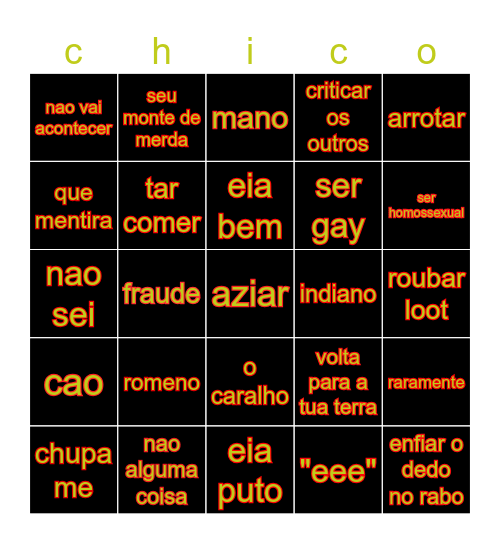 chico frases Bingo Card