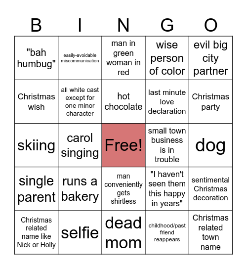 Christmas Movies 2.0 Bingo Card