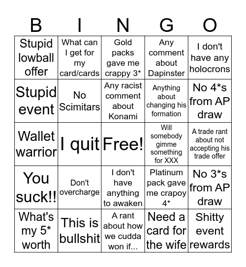 PJ-isms Bingo  Bingo Card