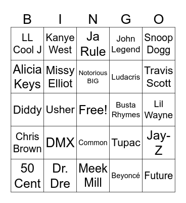 50th Anniversary of Hip Hop Bingo Card