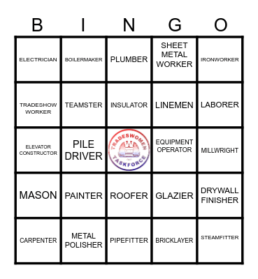 Tradeswomen Taskforce Bingo Card