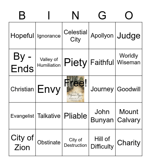 The New Pilgrim's Progress Bingo Card