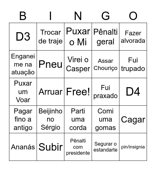 Bingo Quantunna Bingo Card