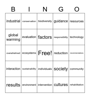 Baker Bingo Card