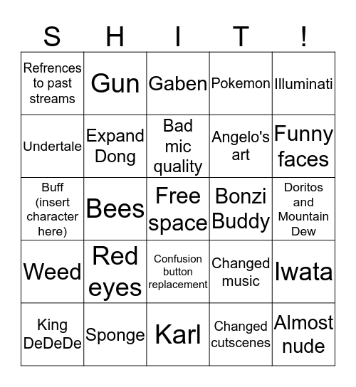 Repainted content Bingo Card