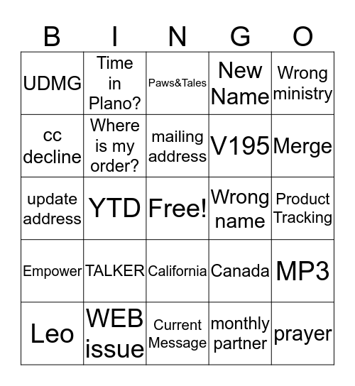 CS BINGO Card