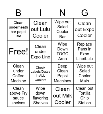 HEALTH INSPECTOR IS COMING Bingo Card