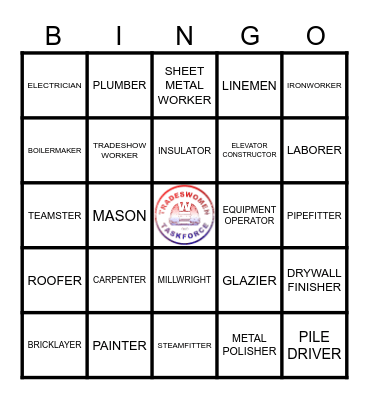 Tradeswomen Taskforce Bingo Card