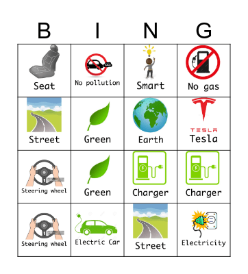 Electric Vehicle Bingo! Bingo Card