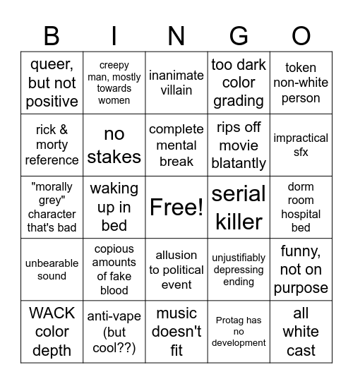 secret bingo Card