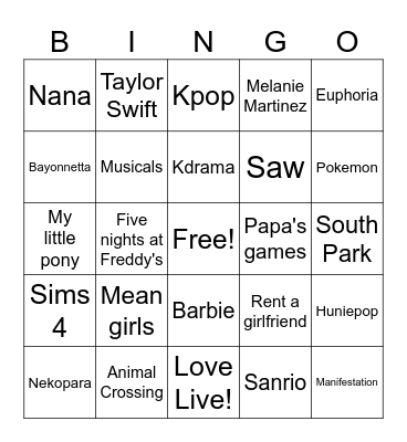 MY HYPERFIXATIONS ♛ Bingo Card