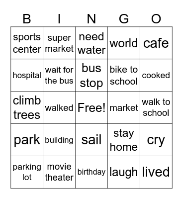 Unit 9 & 10 Bingo Card