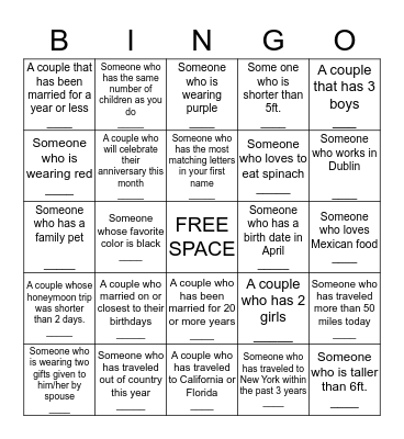 GETTING TO KNOW YOU ICE-BREAKER Bingo Card