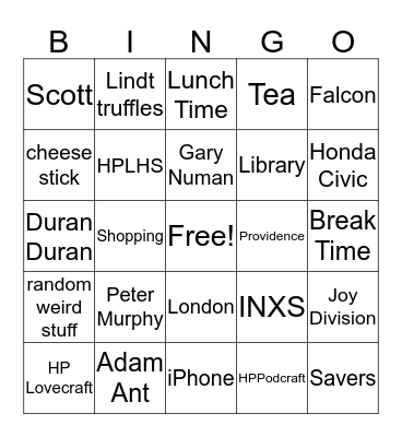 Gwen Bingo Time Bingo Card