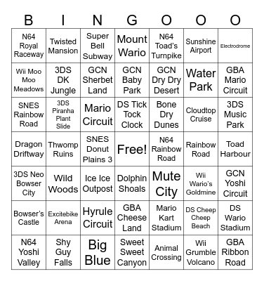 MK8 Deluxe Bingo Card