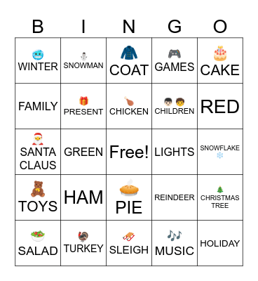 CHRISTMAS BINGO Card