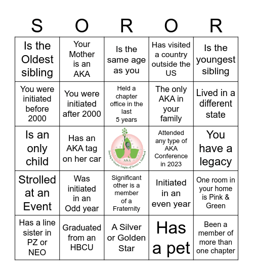 PI ZETA AND NU EPSILON OMEGA Bingo Card