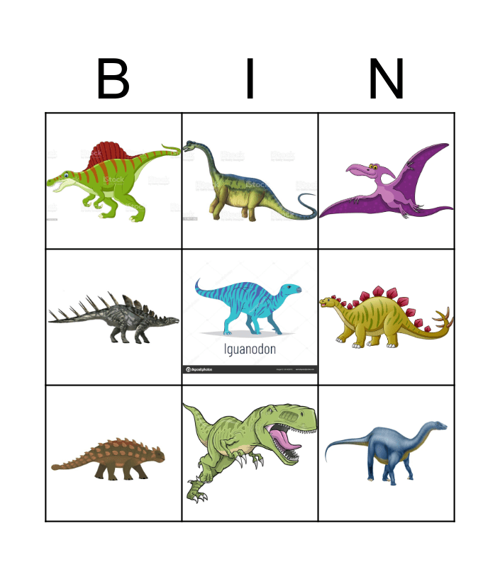 Dinosaurs Bingo Card