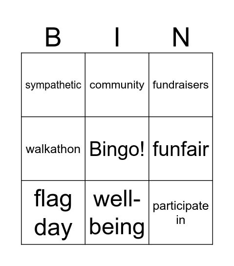 Bingo! Bingo Card