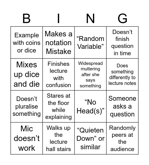 Deblingo Bingo Card