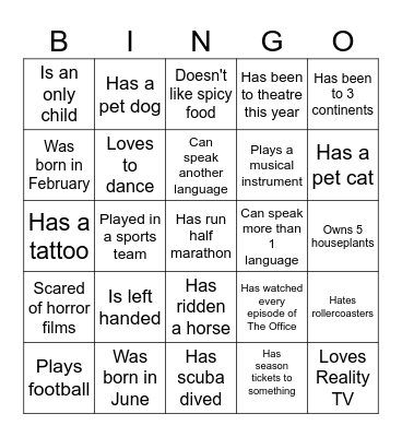 TV/APD BINGO Card
