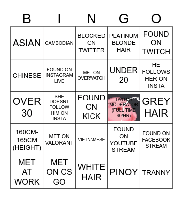Man Wants a E-Girl (VB Edition) Bingo Card