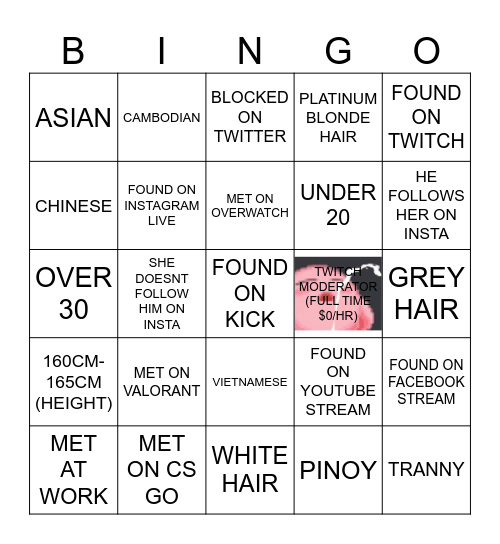 Man Wants a E-Girl (VB Edition) Bingo Card