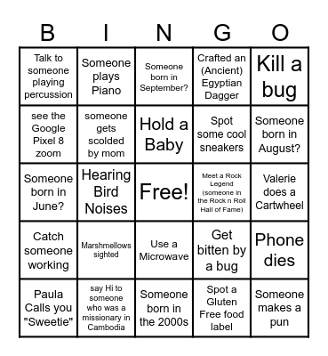 KIC CAMP 2023 BINGO BONANZA Bingo Card