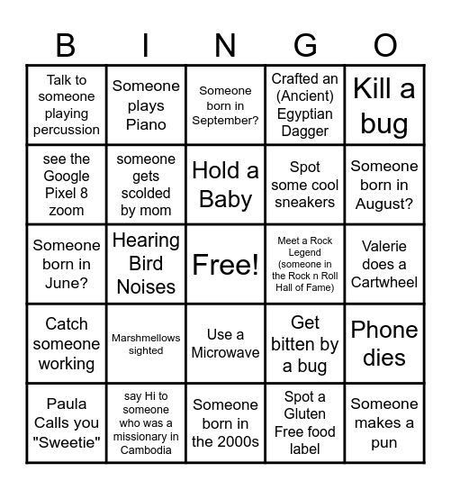 KIC CAMP 2023 BINGO BONANZA Bingo Card