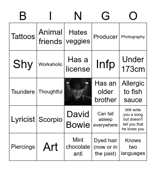 Hongjoong Bingo Card