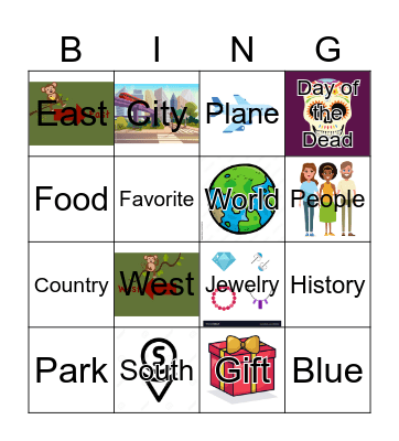 Culture/Travel Bingo Card