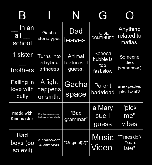GACHA LOGIC Bingo Card