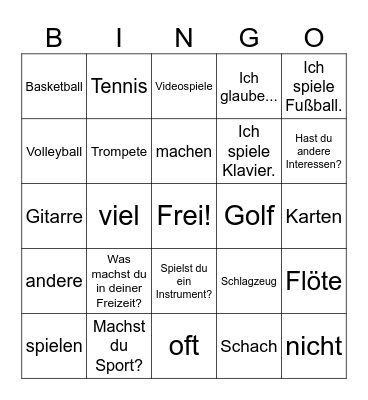 Komm mit! K2S1 Bingo Card