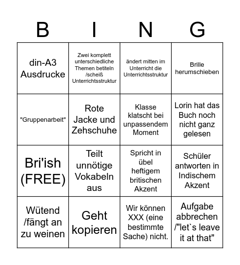 Sark-Bing Bingo Card