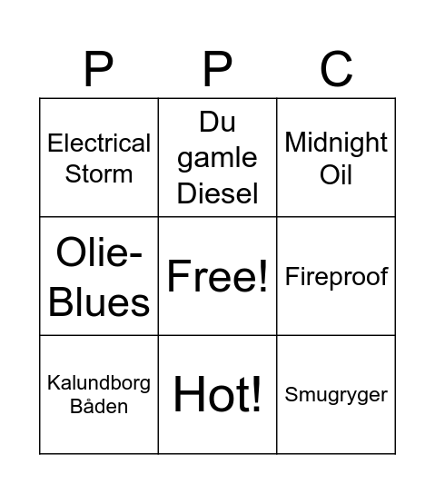 MUSIK BINGO Card