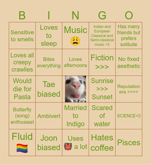 Cat's Bingo Card