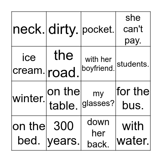e/a Discrimination Bingo Card