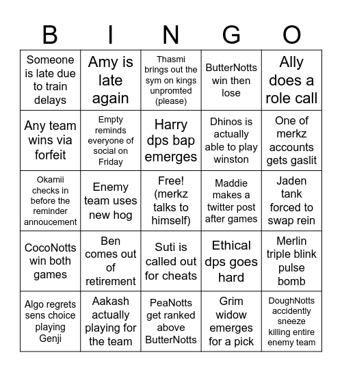 NSE BINGO Card