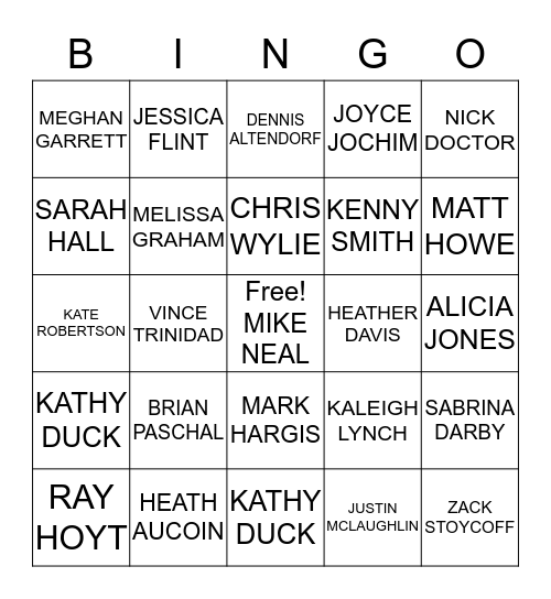 CHAMBER BINGO Card