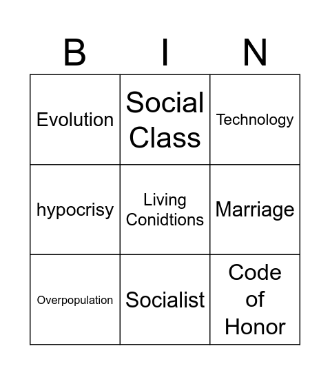 Bingo eng Bingo Card