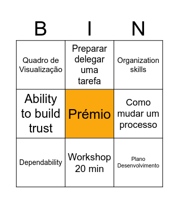 Leadership Bingo Card