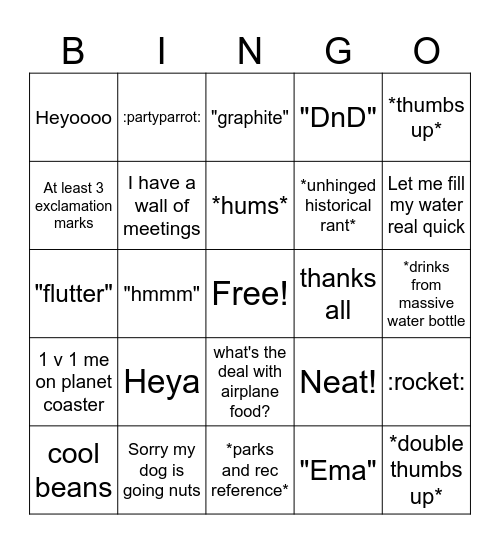 Michaelisms Bingo Card