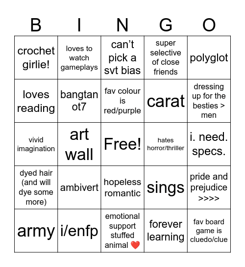 z bingo! Bingo Card