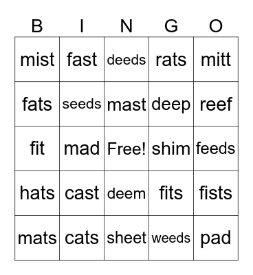CR A Lesson 15 Bingo Card