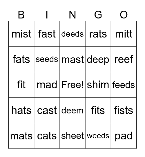 CR A Lesson 15 Bingo Card